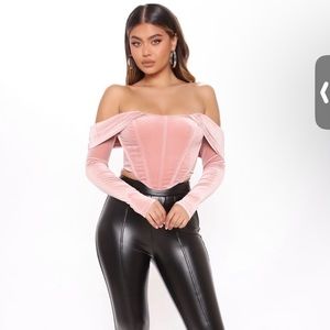 Fashion Nova Sistine Off Shoulder Corset- Mauve